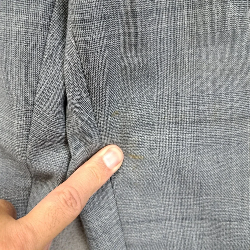 LAUREN Ralph Lauren Gray Plaid Wool Blend 2 Piece Suit 48R Jacket & Pants Mens